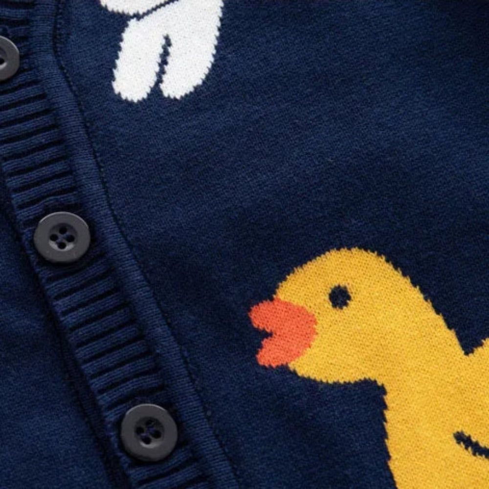 ! Playful Farm Animal Gebreid Jongens Vest van 100% Katoen