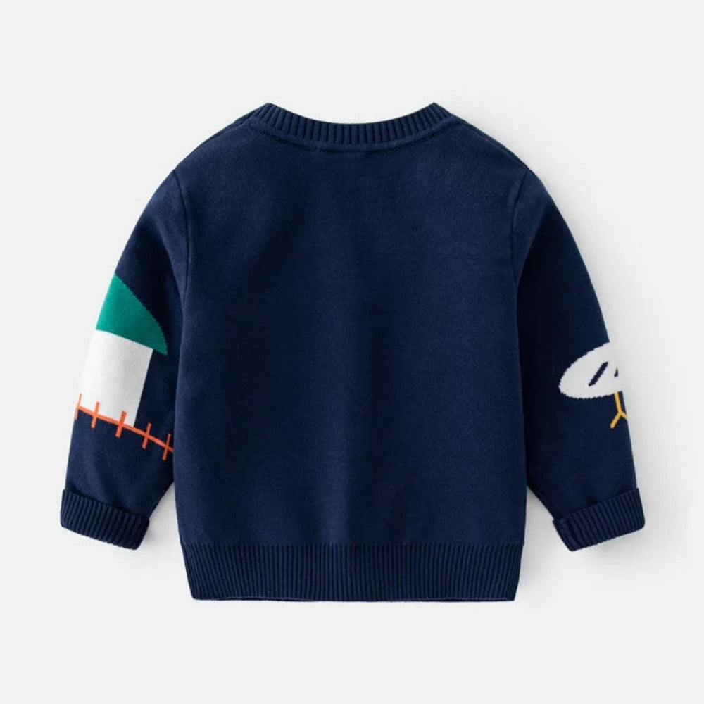 ! Playful Farm Animal Gebreid Jongens Vest van 100% Katoen